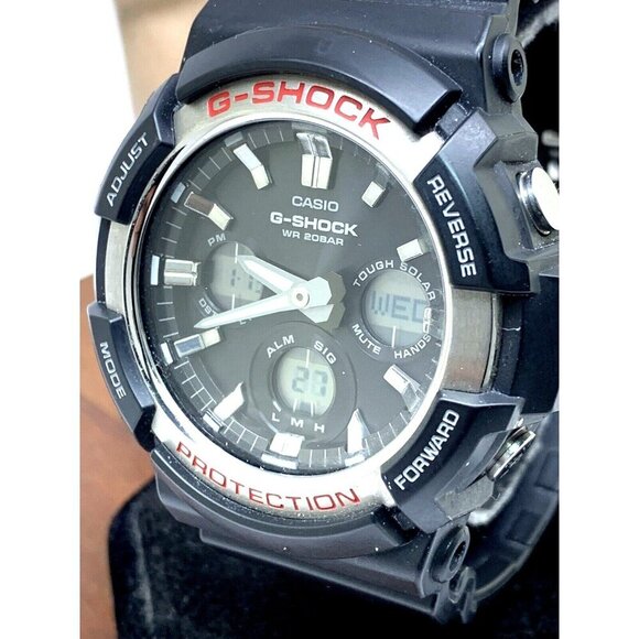Casio Mens Watch G-Shock GAS100 Black Resin Analog Digital Tough Solar 4… - Picture 13 of 14